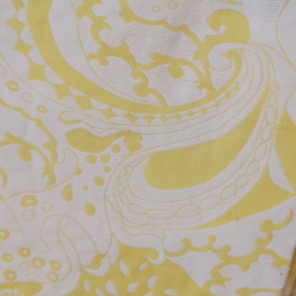 J. Crew Yellow/White Paisley Design Pencil Skirt - Picture 3 of 7